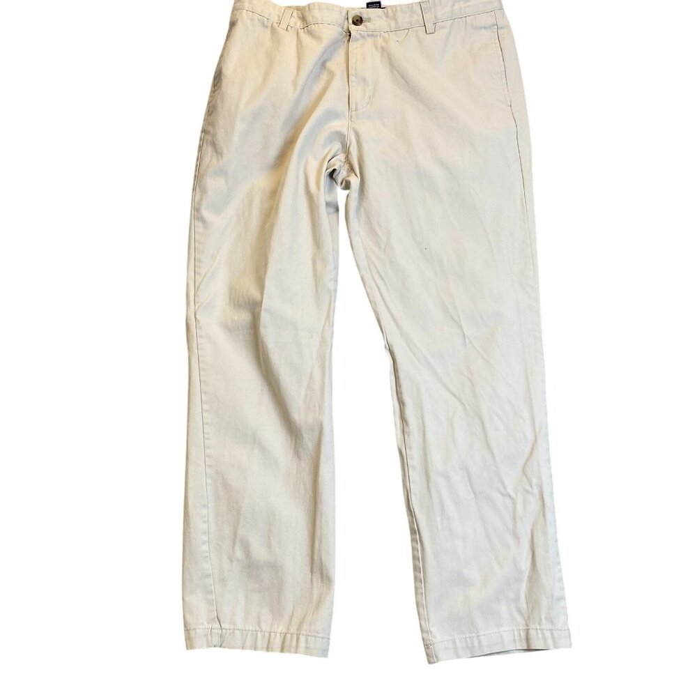 Chaps Mens Khaki Pants 36x29 Measured Custom Fit Cotton Preppy Academia